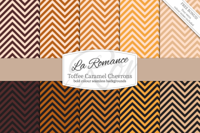 Toffee Caramel Chevrons Digital Papers