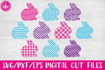 Pattern Bunny - SVG, DXF, EPS Cut Files