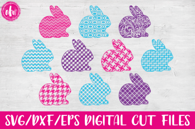 Pattern Bunny - SVG&2C; DXF&2C; EPS Cut Files