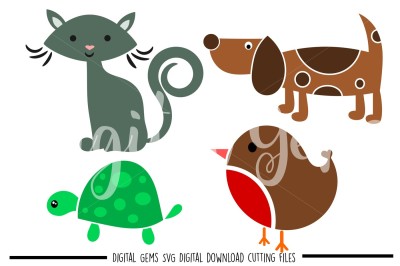 Cute Animals SVG / DXF / EPS / PNG Files