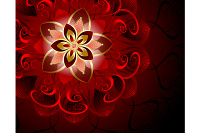 Abstract Red Flower