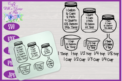 Kitchen Measurement Chart Svg