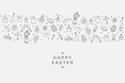 Hand drawn Easter card.