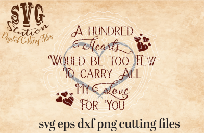 A Hundred Hearts Svg Valentine Svg Love SVG DXF PNG and Eps Instant Download Digital Vector Cut File 