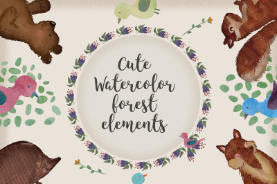 Cute Valentine Forest Elements