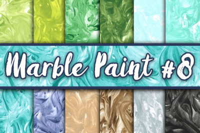 Marble Paint Textures Set 8 - Green, Blue, Brown, Black