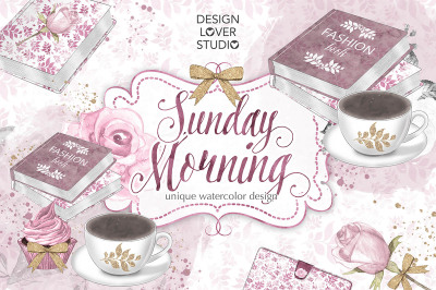 Watercolor Sunday Morning design