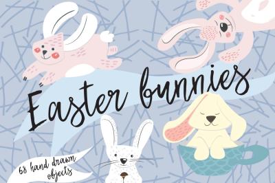 Set of 68 elements for spring and Easter