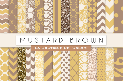 Mustard Yellow & Brown Digital Papers
