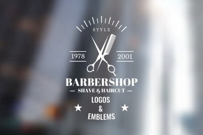 Barber shop logo elements