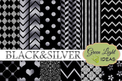 Black and Silver Digital Papers