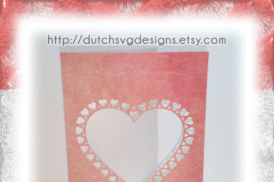 Blank card cutting file with cutout heart in Jpg Png SVG EPS DXF for Cricut & Silhouette, valentinesday valentine love heart die cut plotter hobby datei
