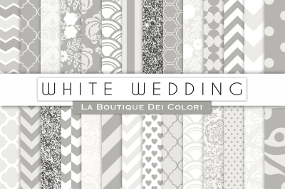 White Wedding Digital Papers