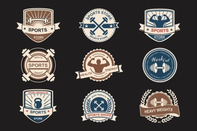 Set of sport emblems