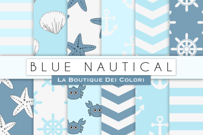 Blue Nautical Digital Papers