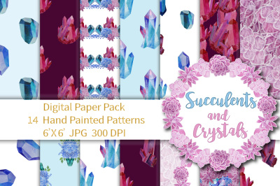 Succulents and Crystals Paper Pack