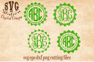 St. Patricks Monogram Frames / SVG DXF PNG EPS Cutting File