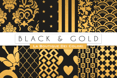 Black and Gold Digital Papers