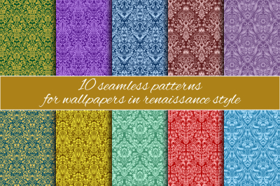 Renaissance seamless patterns set