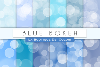 Blue Bokeh Digital Papers