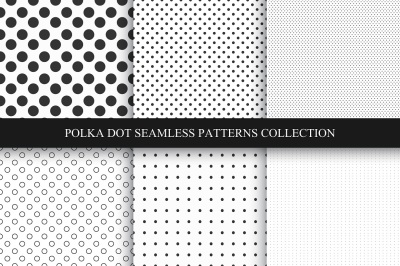 Set of dotted seamless patterns.