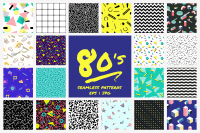 Geometric 80's style patterns