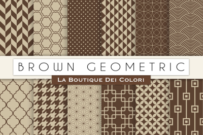 Brown Geometric Digital Papers