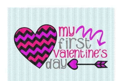 My First Valentine's Day Svg,Png,Eps,Dxf, Cutting/Printing Files for Cameo, Cricut & More
