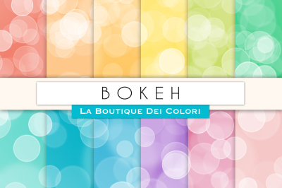 Colourful Bokeh Digital Papers