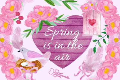 Spring Watercolor Clipart