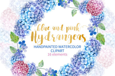 Watercolor Hydrangea Clipart