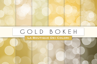 Gold Bokeh Digital Papers