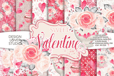Watercolor Sweet Valentine DP pack 2