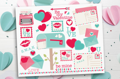 Love Letters Vector Clipart
