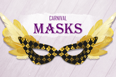Gold Carnival Masks