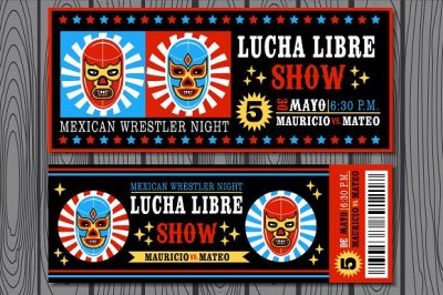 Set of vintage Lucha Libre tickets