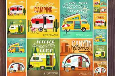 Set of Travel Trailer Caravans