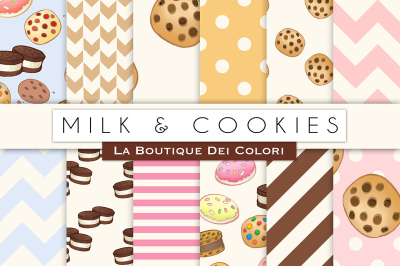 Milk and Cookies Digital Papers