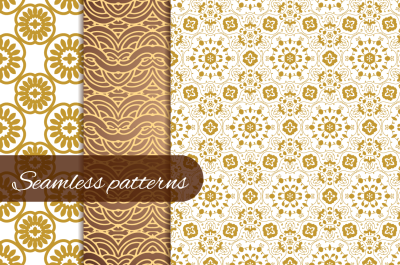 Golden Lace Seamless Patterns