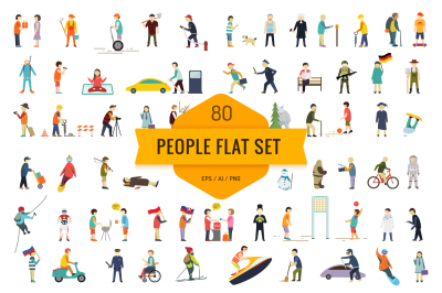 Flat people vector set