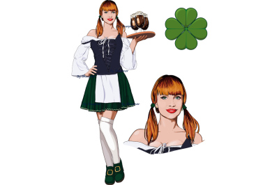 Irish waitress in corset