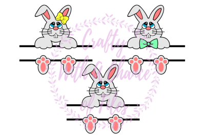 Easter SVG &2A; Split Bunny SVG &2A; Split Girl Easter Basket SVG &2A; Split Boy Easter Basket SVG &2A; Easter Monogram Frame SVG &2A; Split Bunny Design SVG &2A;