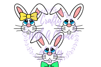 Easter SVG &2A; Bunny Face SVG &2A; Girl Easter Basket SVG &2A; Boy Easter Basket SVG &2A; Easter Monogram Frame SVG &2A; Bunny Face Design SVG &2A;