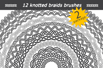 12 knotted braids brushes. Pack 2