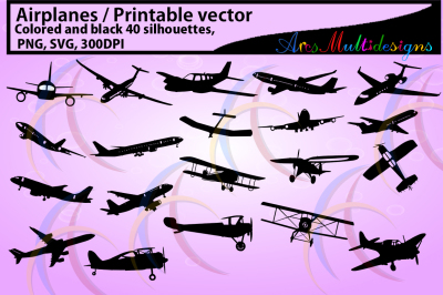 airplane silhouette / vector