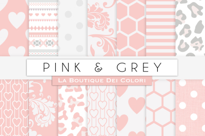 Pink and Grey Digital Papers