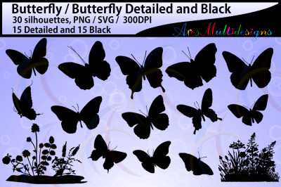 butterfly silhouette / vector