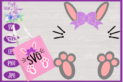 Easter SVG | Girl Bunny Monogram SVG | Monogram SVG