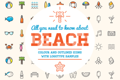 Awesome Beach/Bar Icons and Logo Set