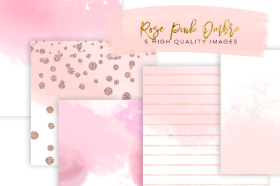 rose gold paper watercolor digital paper, Rose gold Scrapbook Paper, gradient watercolor digital paper, ombre gold rose pink texture digital